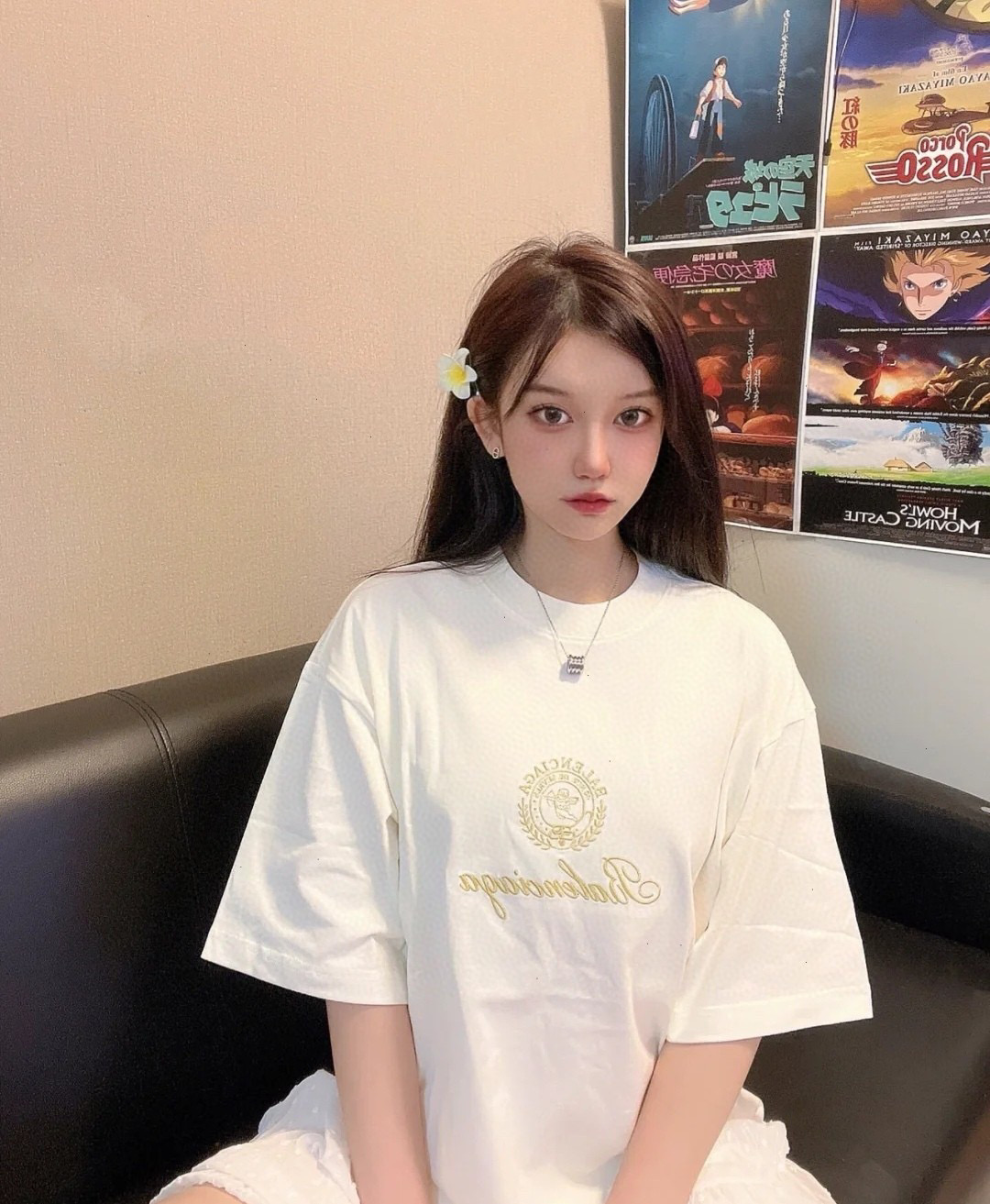 발렌시아가 남녀공용 반팔티