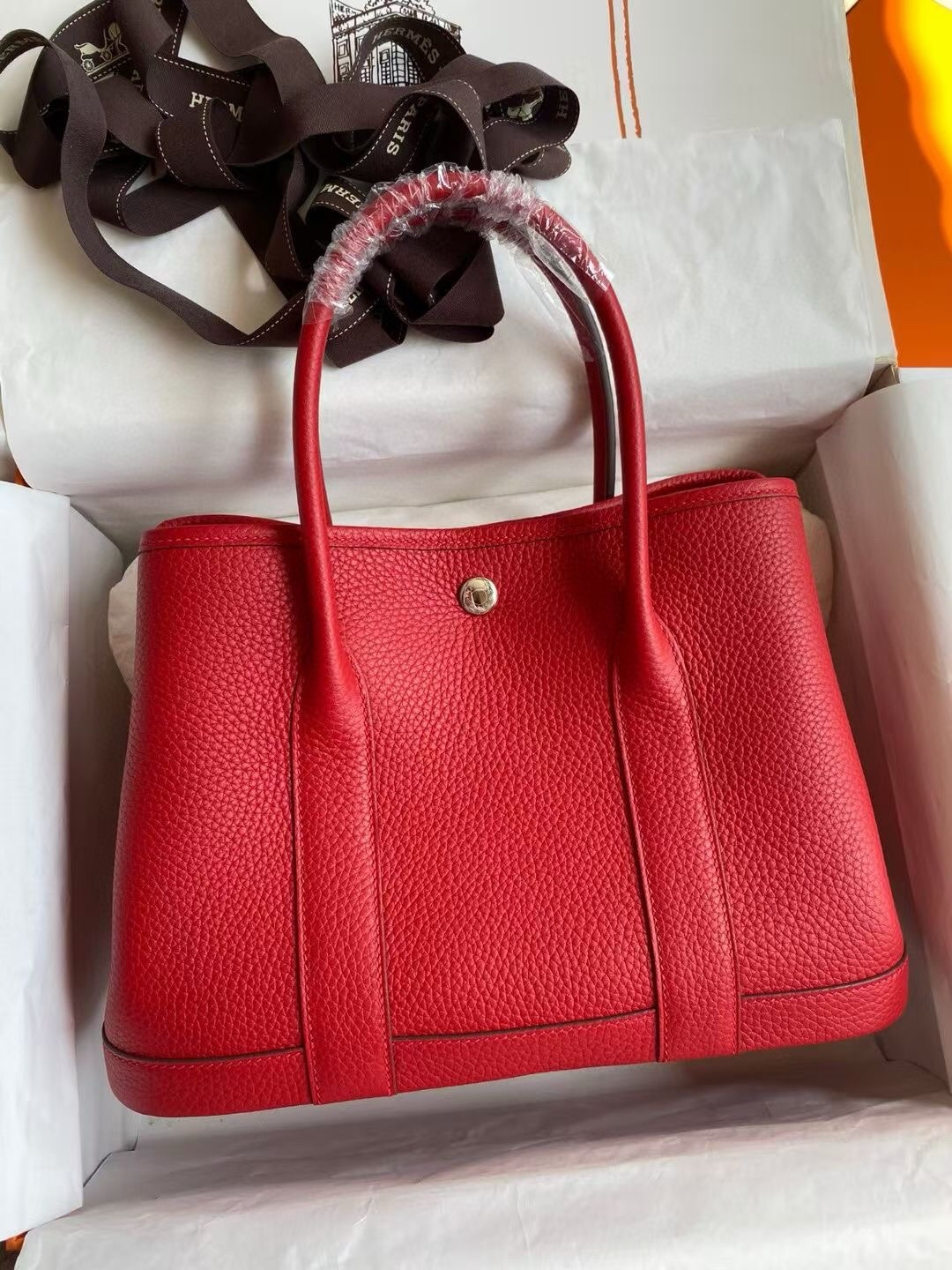 에르메스 가든파티 30 클레망스가죽 여자가방