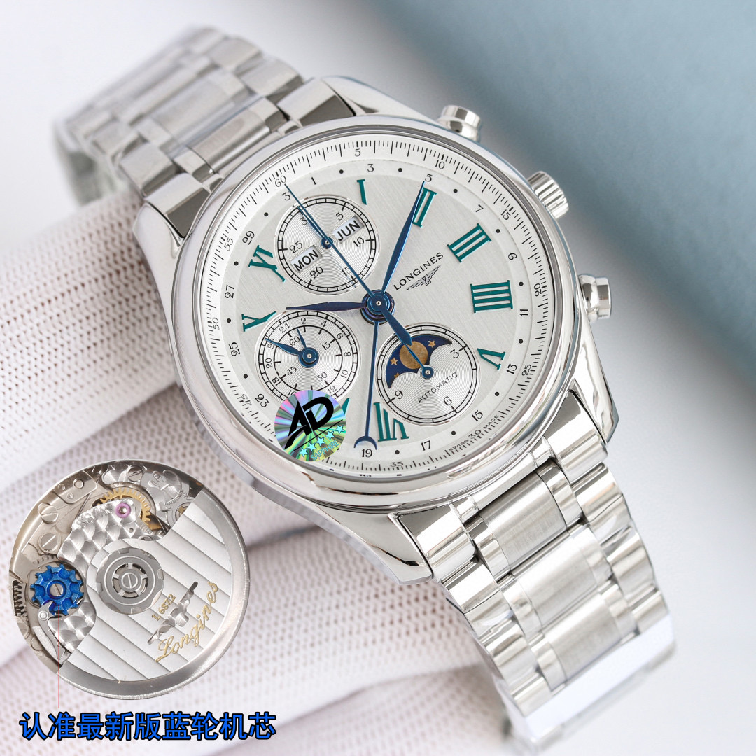 론진 2칼라 미러급 남자 시계