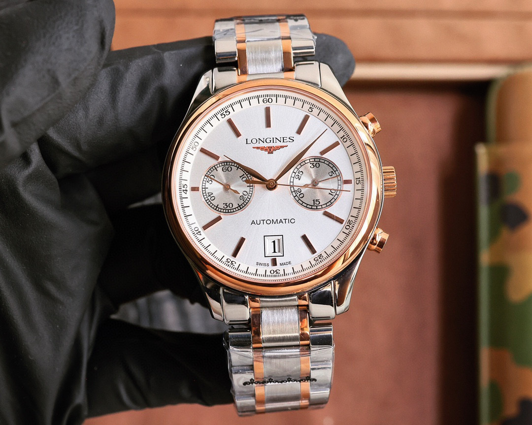 론진 2칼라 미러급 남자 시계