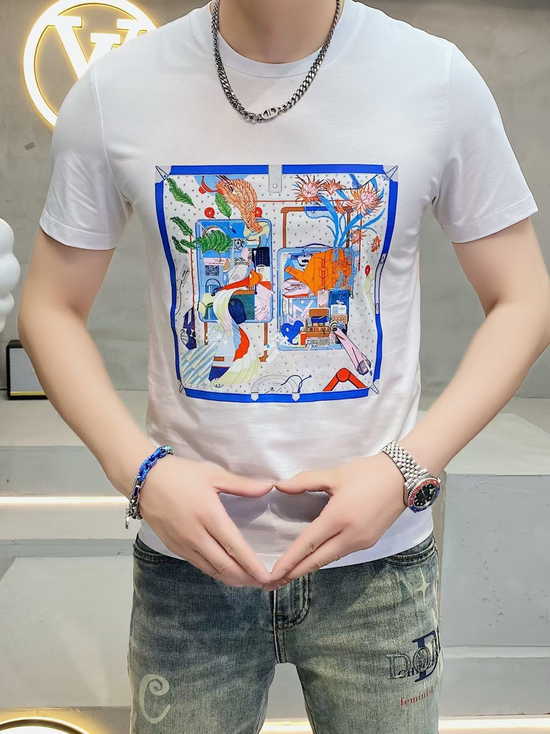 에르메스 남자 반팔티