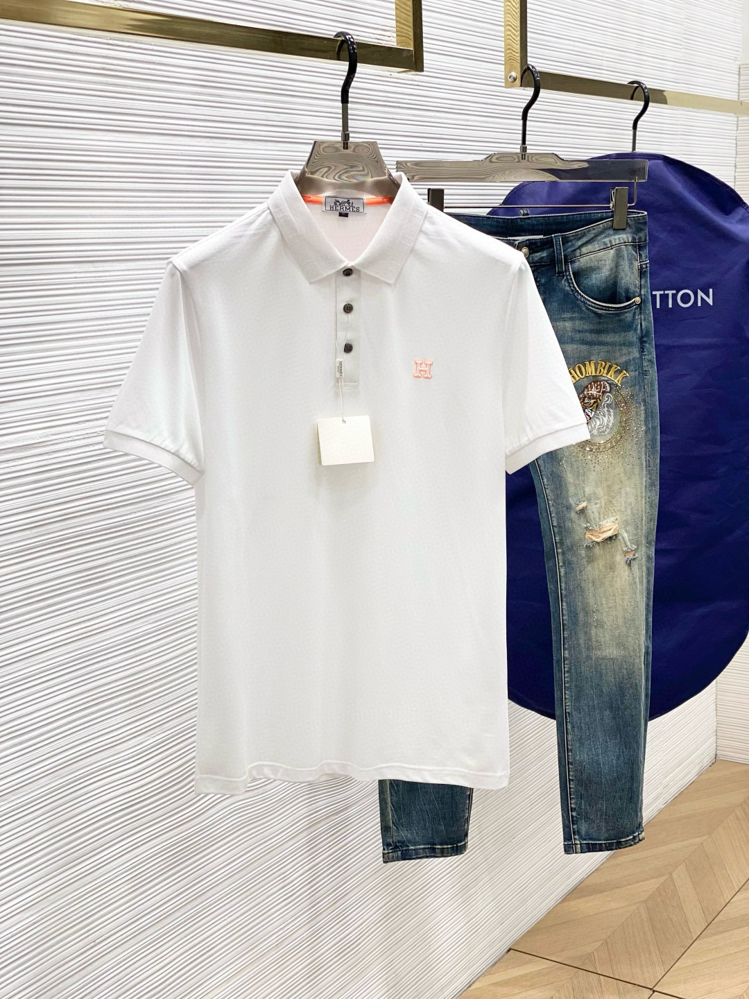 에르메스 2컬러 남자 반팔티