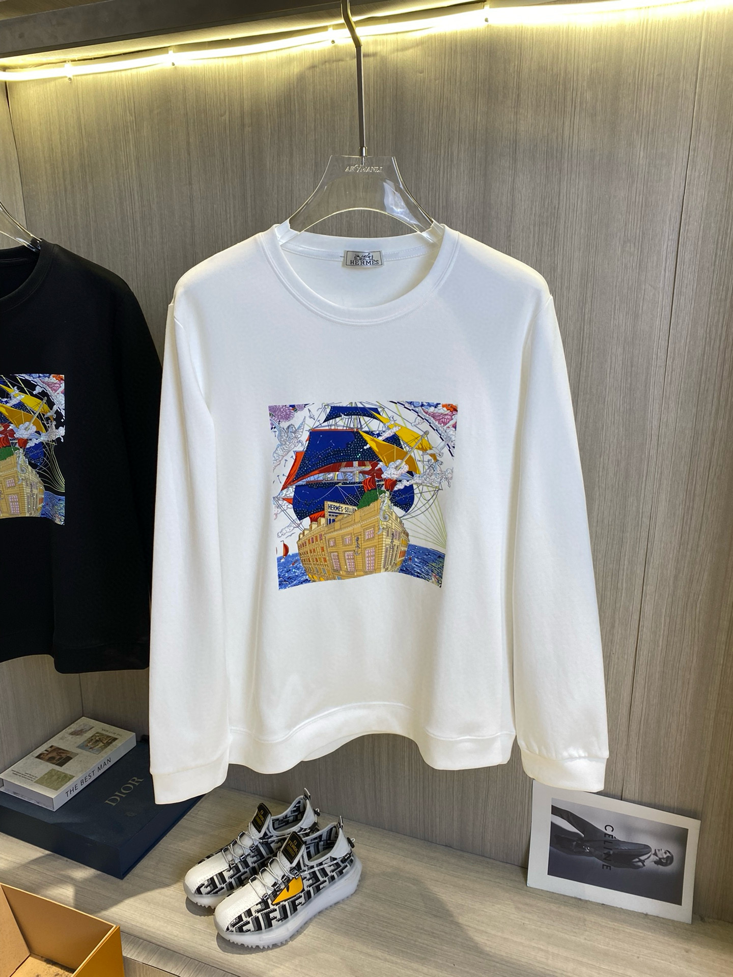 에르메스 2컬러 남자 맨투맨 후드티