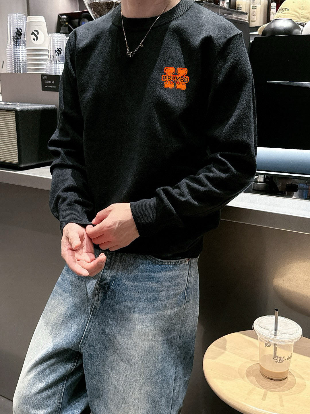 에르메스 남자 니트