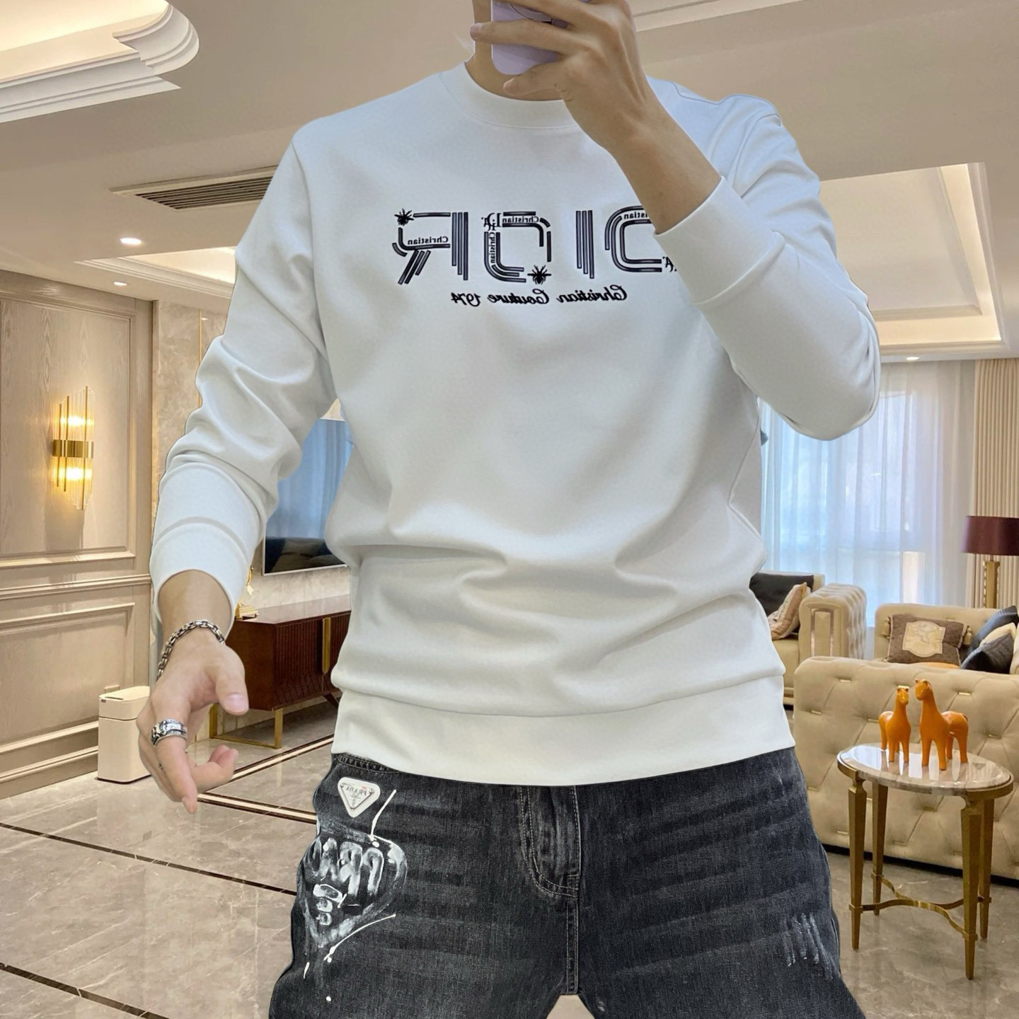 디올 2컬러 남자 맨투맨 후드티